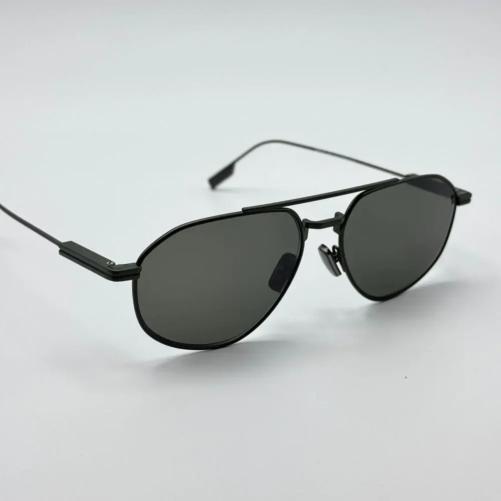 Ermenegildo Zegna Sunglasses EZ0289 97N Matte Dark Green Frame Green Lens 56mm